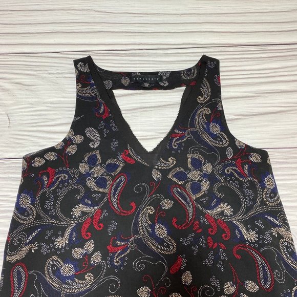 Sanctuary Double Layer V Neck Tank Black Paisley - Picture 6 of 12